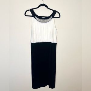AA Studio - Black & White Dress with Pearl Detailing